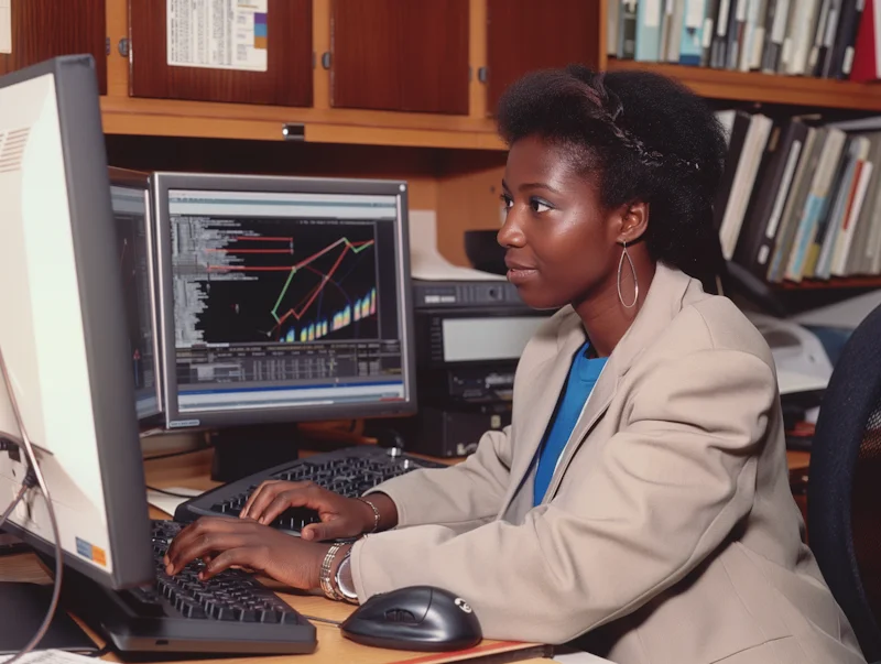 Professional financial consultant reviewing investment portfolio and retirement planning documents with client